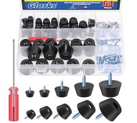 Glarks Set di 64 piedini in gomma neri per tagliere, include 64 piedini in gomma antiscivolo con 75 viti in acciaio inossidabile, 1 cacciavite a croce per mobili, elettronica, elettrodomestici da