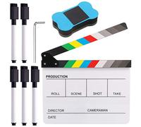 Glarks - Set di 8 lavagne per registi in acrilico colorato, 25,4 x 30,5 cm, in pellicola di plastica, con 5 pennarelli, chiave esagonale e cancellino per lavagna