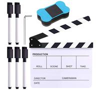 Glarks Set di 8 tavolette per registi in pellicola acrilica, 25,4 x 30,4 cm, con gomma e chiave esagonale per la produzione di film e feste a tema