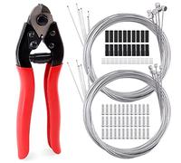 Glarks Set di 81 tagliacavi in acciaio inox per bicicletta e freno per bicicletta, con tappi terminali, set di anelli ad O per mountain bike, bici da strada