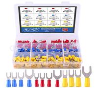 Glarks Terminali per crimpatura a forcella, 240 pz., diametro 22-16 / 16-14 / 12-10, giunto rapido, kit assortito