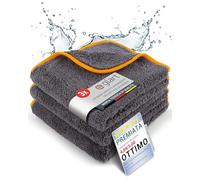 Glart 443TPO, Set di 3 panni in microfibra Glart per auto, assorbenti e morbidi, 40x40 cm, per manutenzione e lucidatura, colore antracite arancione