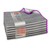 Glart 44C6P - 6 panni in carbonio, per la pulizia delle finestre, in carbonio, per auto, senza strisce e strisce, senza pelucchi, 32 x 32 cm, 400 g/m²