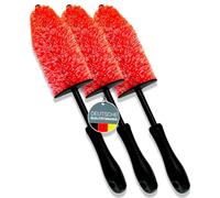 Glart 44FB3 set 3 spazzole per cerchi in lega, acciaio e razze | pulizia senza chimica, cura auto e detailing, preparazione prima di lucido pneumatici o sigillante