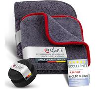 Glart 44TPP6 Set di 3, Spugnetta per Lucidare e Panno per Asciugare, Grigio (Anthracite)/Nero