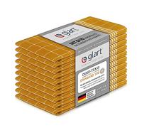Glart 48YI2 Set di 10 Asciugamani da Cucina, 50x70 cm, 100% Cotone OEKO-TEX Standard 100, Giallo, Prelavati, Asciugamani per Cucina e Lavaggio, ancora più assorbente ad ogni lavaggio