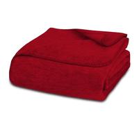 Glart Coperta in Lana a Tinta Unita, per Divano, Morbida e Calda, Extra Soffice Come Coperta, Coperta in Peluche, 130 x 170 cm, Rosso