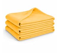 Glart G3G set di 3 coperte in pile Oeko-Tex, 130x160 cm, giallo