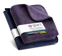 Glart - Set di 2 panni in microfibra per l'utilizzo domestico, adatti per mobili, superfici in vetro, finestrini, cucine lucide e frontali della cucina, dimensioni: 60 x 40 cm e 32 x 32 cm