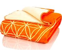 Glart Coperta Morbida e Calda, Motivo Floreale, Extra Soffice Come Coperta, per Divano, Coperta in Peluche, 150 x 200 cm, Arancione