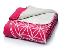 Glart morbida coperta Flower of Life rosa-ecru XL, 150x200 cm, extra soffice come coperta per divano, coperta per divano, coperta per yoga, morbida coperta per divano