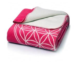 Glart morbida coperta Flower of Life rosa-ecru XL, 150x200 cm, extra soffice come coperta per divano, coperta per divano, coperta per yoga, morbida coperta per divano