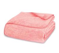 Glart morbida coperta in tinta unita rosa antico 130x170 cm, morbida e calda, extra soffice come coperta per divano, coperta, copriletto, copridivano rosa senza maniche