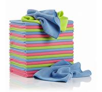 Glart Panni per la pulizia dell'auto in microfibra senza pelucchi, morbidi, assorbenti e delicati sulla vernice, 40 x 40 cm - Blu, verde, rosa (confezione da 30)