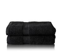 Glart - Set di asciugamani premium in spugna,composto da 2 teli doccia da 70x140 cm, nero