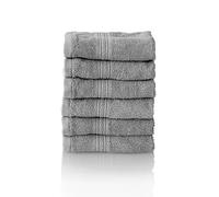Glart - Set di asciugamani premium in spugna,composto da 6 asciugamani per il viso da 30x30 cm, grigio platino