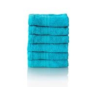 Glart - Set di asciugamani premium in spugna, disponibili in 6 colori e 5 dimensioni, composto da 6 asciugamani per il viso da 30x30 cm, turchese