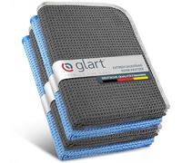 Glart Set of 4 Microfibre Dishcloths Drying Cloth 70x50 cm, Microfibre Waffle Cloth, Absorbent Drying Cloths for Glass, Kitchen, Tableware, Bathroom