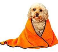 Glart T44WG Morbido Super Assorbente, Asciugamano per Animali Domestici, Telo da Bagno per Cani in Microfibra 90x60 cm, Arancione, 80% Poliestere, 20% Poliammide, Arancio, Extra breit