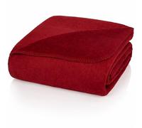 Glart U2B Coperta Morbida Unicolor Bordeaux - Coperta da salotto in mix di cotone poliacrilico per divano e letto 150 x 200 cm