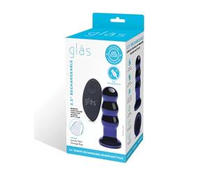 Glas - 3,5" ricaricabile telecomandato vibrante perline plug