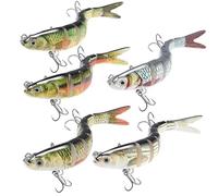 GlasFlength 5 Pezzi Esche da Pesca, Artificiali Esca Artificiale Spinning Mare Multi Segmento Artificiali Spinning Mare Spigola per Acqua Dolce Acqua Salata Luccio Spigola Trota 19g/13,3cm
