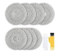 GlasFlength 8 Pezzi Panni per Roborock P10/P10Pro/P10S/P10SPro/V20/P20Pro/P10SPure, Lavabili e Riutilizzabili Panni Mop di Ricambio con 2 Pulito Spazzola Panni per Mopping in Microfibra