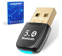 GlasFlength Adattatore Bluetooth PC - 5.4 Bluetooth Dongle, USB Bluetoot h Stick, Low Latency, Plug & Play, con Windows 7/10/8.1/11, per desktop, laptop, auricolari, tastiera, mouse