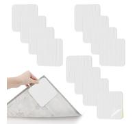 GlasFlength Antiscivolo per Tappeti, 12 Pezzi Adesivi Antiscivolo da Tappeto Gripper Tappetino antiscivolo New Materials to Anti Curling Ferma Tappeto per Cucina Camera Da Letto Bagno (Bianco)