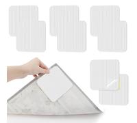 GlasFlength Antiscivolo per Tappeti, 8 Pezzi Adesivi Antiscivolo da Tappeto Gripper Tappetino antiscivolo New Materials to Anti Curling Ferma Tappeto per Cucina Camera Da Letto Bagno (Bianco)