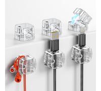 GlasFlength Clip per Cavi Magnetico 6 Pezzi, Fermacavi Scrivania Cable Management Autoadesivo Organizzatore di Cavi Adesivi per Comodino Cucina Fermacavo per USB Cavo (Trasparente)