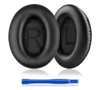 GlasFlength Cuscinetti Cuffie per Bose QC35 e QC35 II, Copri Cuffie Memory Foam Acustico e pelle Proteica Cuscinetti Auricolari di Ricambio con 1 Stick di Installazione (1 Paio Nero)