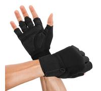 GlasFlength Guanti Palestra 1 Paia, Guantoni da Fitness per Uomo e Donna Traspiranti e Antiscivolo Guanti da Palestra con imbottito per Sollevamento Pesi Bodybuilding Allenamento Crossfit (L, Nero)