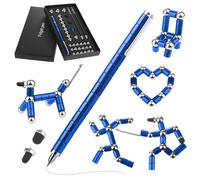 GlasFlength Penna magnetica Fidget Pen, divertente penna magnetica blu, penna a sfera magnetica gravity, regalo alla moda, gadget per uomini, donne, bambini, adolescenti, Natale, regalo di compleanno