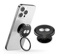 GlasFlength Popsocket Porta Anello per Cellulare, Pop Socket Anello Cellulare Telefono con Base Allungabile e Maniglia Popsockets Rotanti a 360° Anello girevole a 255° per Smartphone e Custodie, Nero