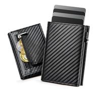 GlasFlength RFID Portafoglio Uomo Slim, Portacarte Uomo per Protezione Magnetico Porta Carte Pop-up Porta Carte di Credito Maschio per Portamonete Portatessere per 8-10 Carte (Nero)