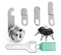 GlasFlength Serratura per Cassetta Postale 16mm, Serratura Cassetta Postale Serratura Armadietto con 4 Chiave con 4 Piastre di Serratura Serratura a Camma per ante Dell'armadio Cassetta delle Lettere