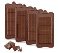 GlasFlength Stampi in Silicone per Cioccolatini, 4 pezzi Stampo per Cioccolato con 24 Cavità Stampi Cioccolato Antiaderenti Riutilizzabili per Fatti in Casa Praline Caramelle Barre Energetiche