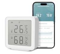 GlasFlength Termometro Igrometro Collegato WiFi, Piccolo LCD Sensore Umidità Temperatura Bluetooth Archiviazione Dati Controllo APP Lettura Remota Termo-igrometro per Casa Camera Camera
