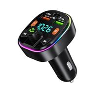 GlasFlength Trasmettitore Bluetooth per Auto, MP3 Lettore Musicale Stereo per Auto Bassi Profondi e Suono Hi-Fi lossless Ricarica Rapida Tipo-C PD 20W e QC3.0 Supporto Disco U Chiamata Vivavoce
