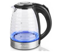 Bollitore 1,7L Vetro 2200W LED Filtro Anticalcare Acciaio Inox MalTec Boily1000