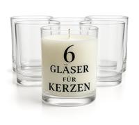 Glasmark KROSNO 1992 Barattoli in Vetro Transparente 6 Pezzi per Fabbricazione Candele Fai Da Te 275 ml