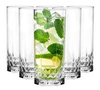 Glasmark KROSNO 1992 Bicchieri da Cocktail Set da 6 250 ml - Bicchieri Alti con Fondo Sfaccettato per Acqua Succo e Long Drink - Moderni per Bar e Casa - Lavabili in Lavastoviglie