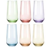 Glasmark Krosno 1992 Bicchieri per Acqua, Succhi e Cocktail 430 ml - Set da 6 Pezzi - Trasparenti, Multicolore - Set di Bicchieri Alti per la Casa e la Ristorazione
