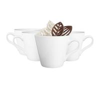 Glasmark KROSNO 1992 Set di 4 tazze in ceramica, tazza da caffè da 230 ml, tazza da tè, lavabile in lavastoviglie, bianco Maja