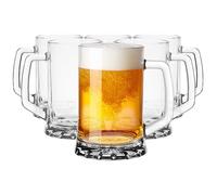 Glasmark KROSNO 1992 Set di 6 Bicchieri da Birra Trasparenti con Fondo Stellato Lavabili in Lavastoviglie 700 ml