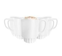 Glasmark KROSNO 1992 Set di 6 Tazze da Caffè in Ceramica 380 ml - Mug Grandi con Manico - per Ufficio e Casa - Lavabili in Lavastoviglie - Zoya Bianco