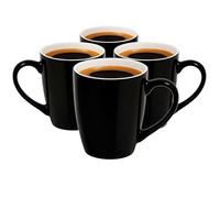 Glasmark KROSNO 1992 Tazza in Ceramica 4 Pezzi Set di Tazze da Caffè e Tè Nere 350 ml