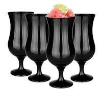 Glasmark Krosno Bicchieri Bicchieri da Cocktail Set Long Drink Cocktail Gin Birra Acqua Bicchieri da Long Drink Bicchieri da Cocktail Bicchiere da Acqua Bicchiere da Frullato Dessert Lavabile in Lavastoviglie Nero 4 x 420 ml