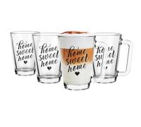 Glasmark Krosno Bicchieri Set di 4 Bicchieri da caffè da 0,25 litri Bicchieri da tè Bicchieri da caffè Bicchieri da tè Bicchieri Bicchieri da acqua Bicchieri da succo Lavabili in lavastoviglie Bicchieri piccoli Home Sweet Home 4x250ML